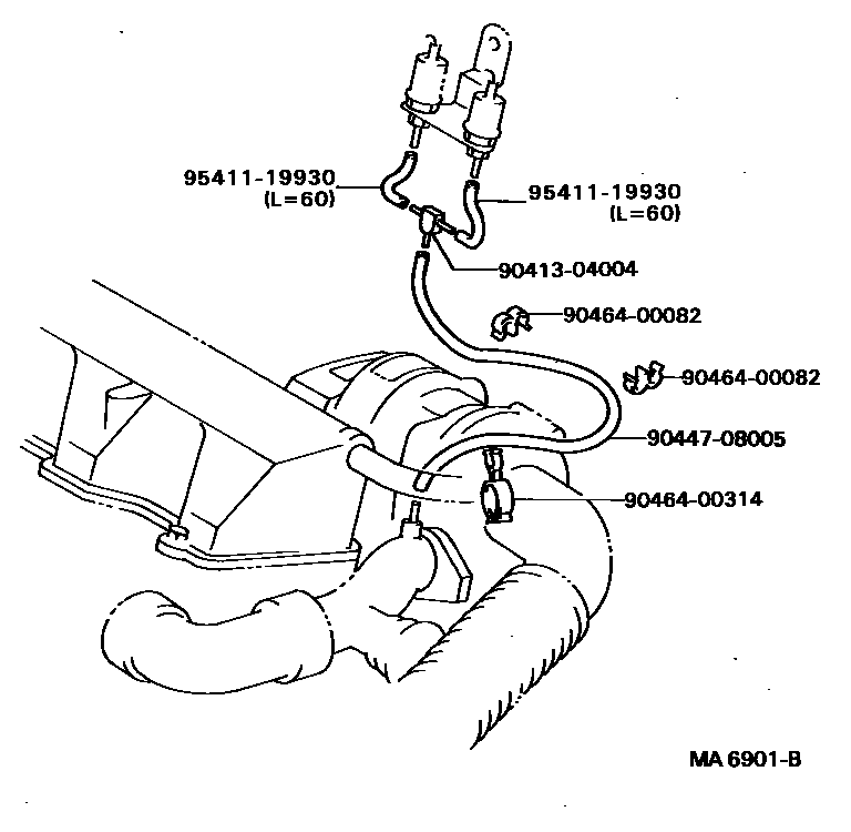 Toyota CAMRY vacuum tube EPC diagram — MA6901B