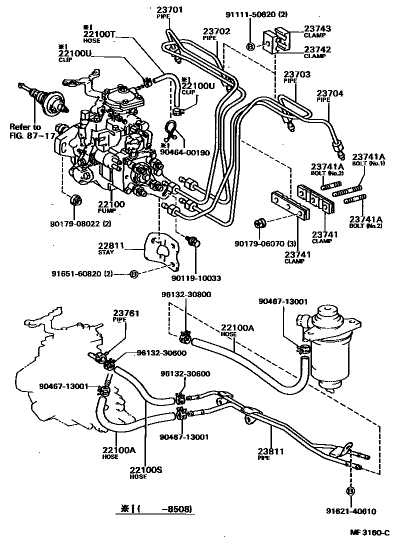 Toyota CAMRY 喷油泵总成 EPC diagram — MF3160C