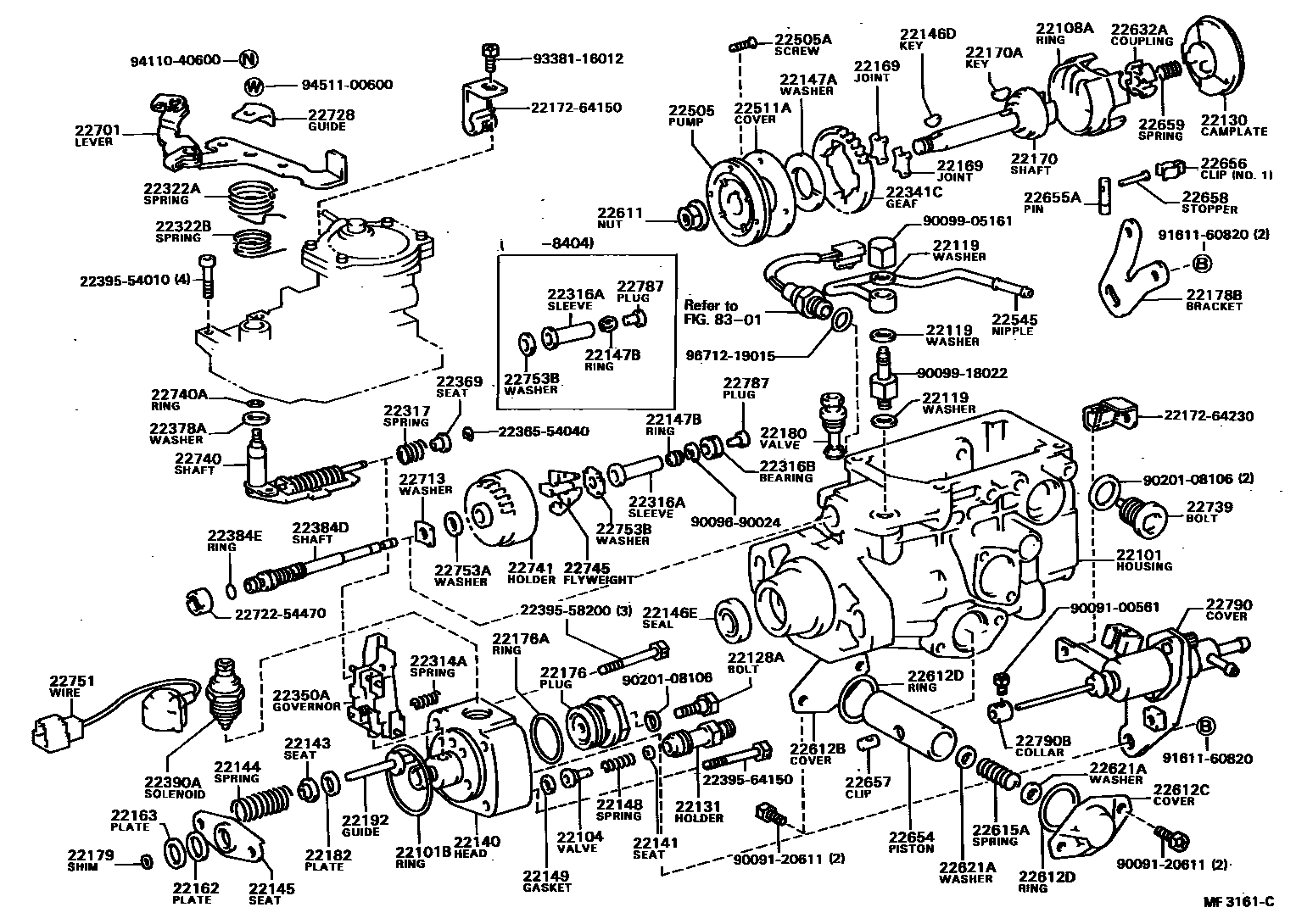 Toyota CAMRY 喷油泵体 EPC diagram — MF3161C