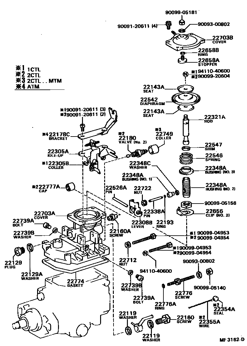 Toyota CAMRY 喷油泵体 EPC diagram — MF3162D