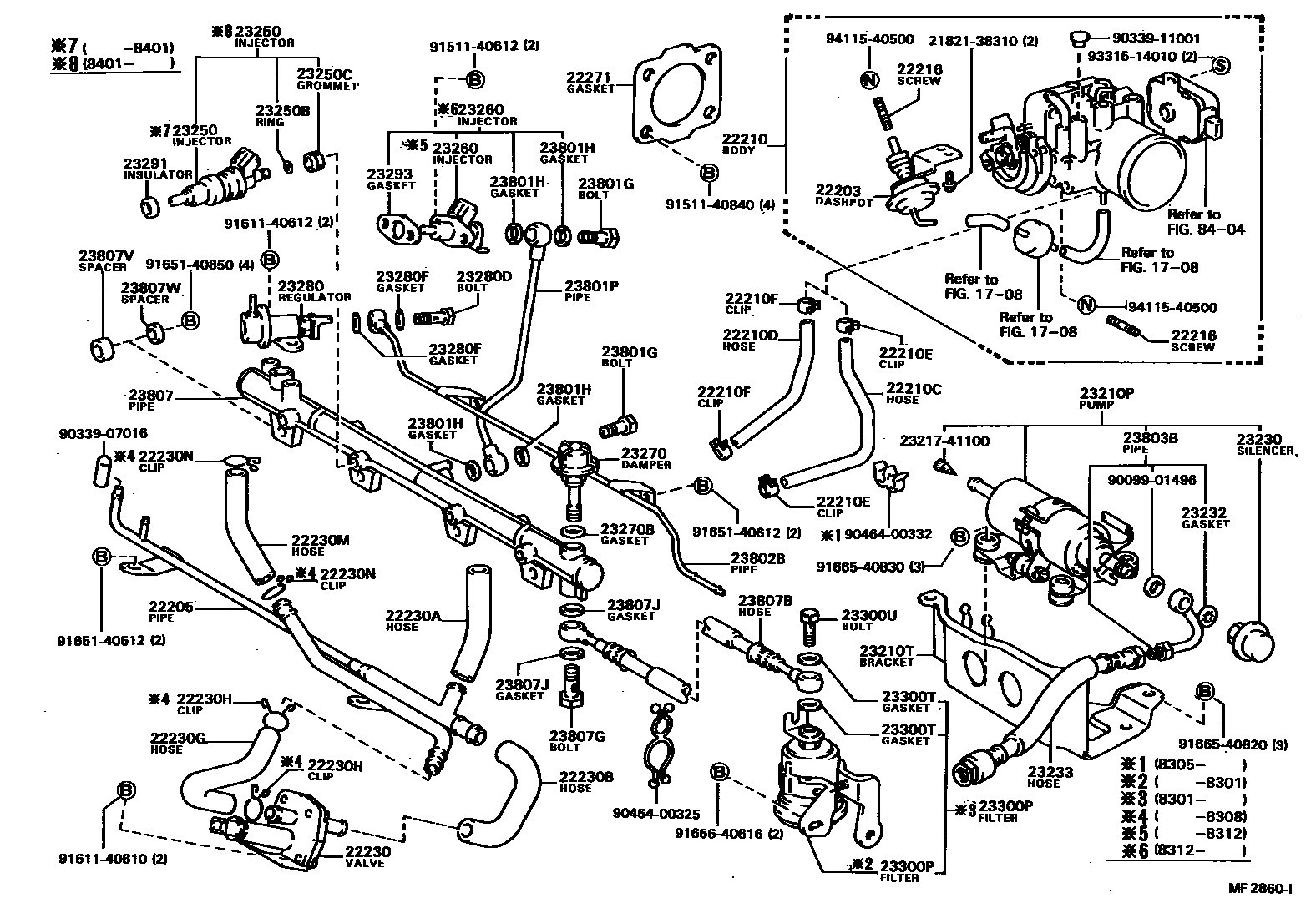 Toyota CAMRY 燃油喷射系统 EPC diagram — MF2860I