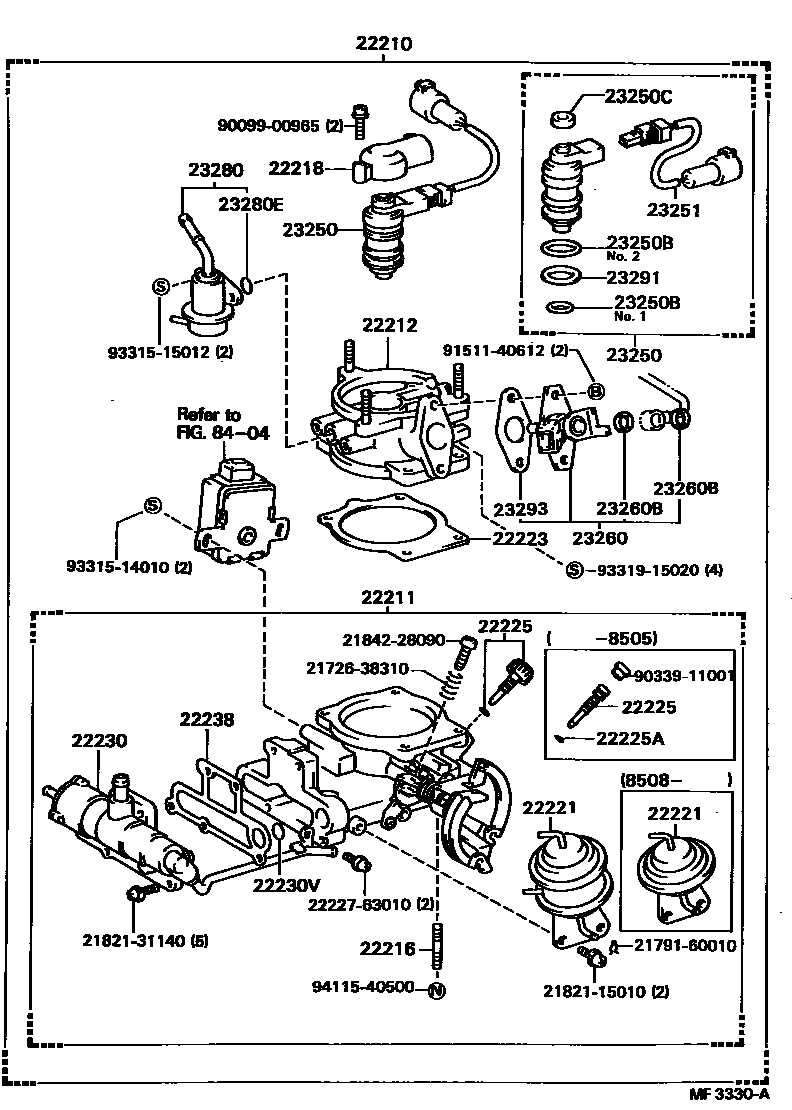 Toyota CAMRY 燃油喷射系统 EPC diagram — MF3330A