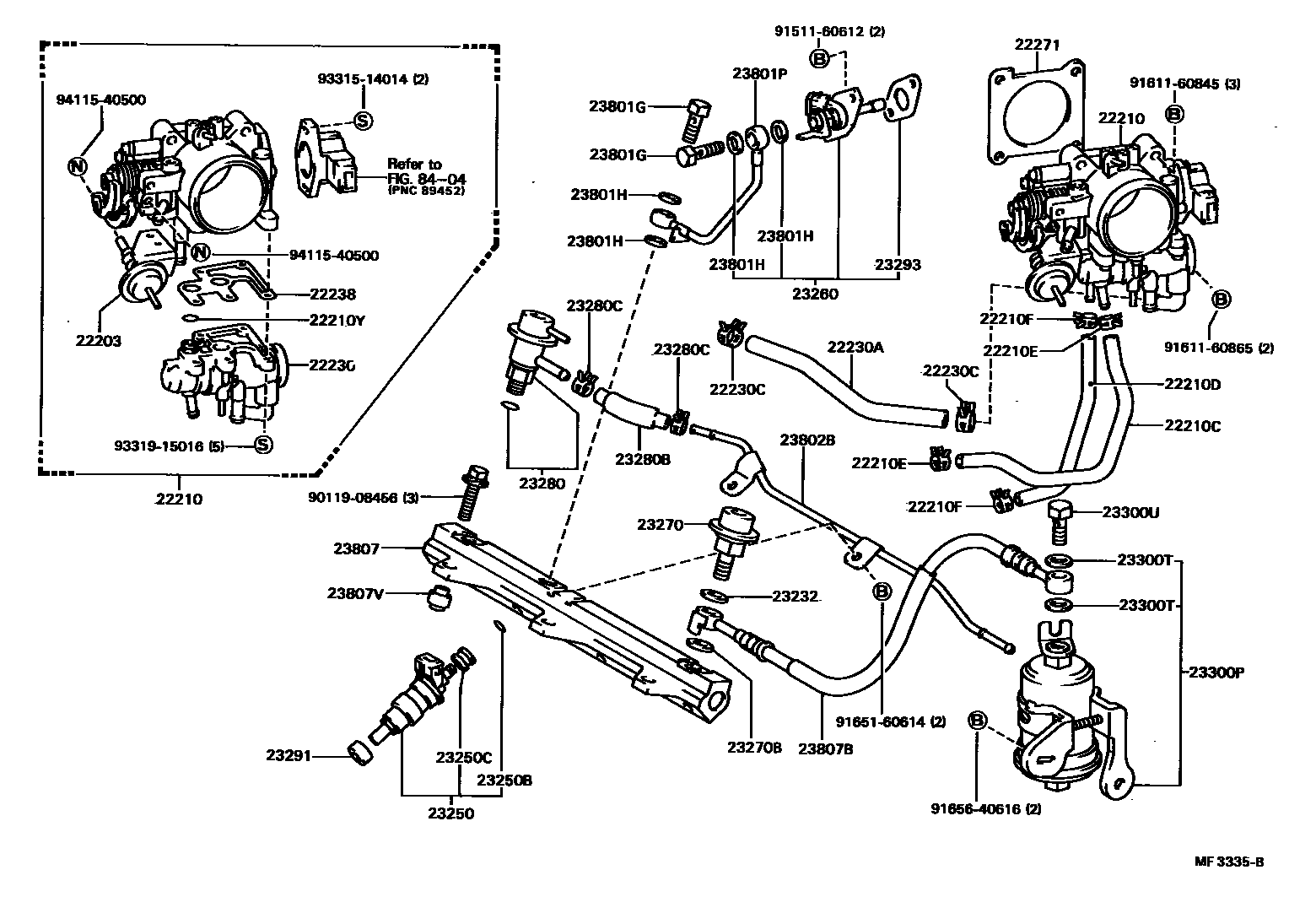 Toyota CAMRY 燃油喷射系统 EPC diagram — MF3335B