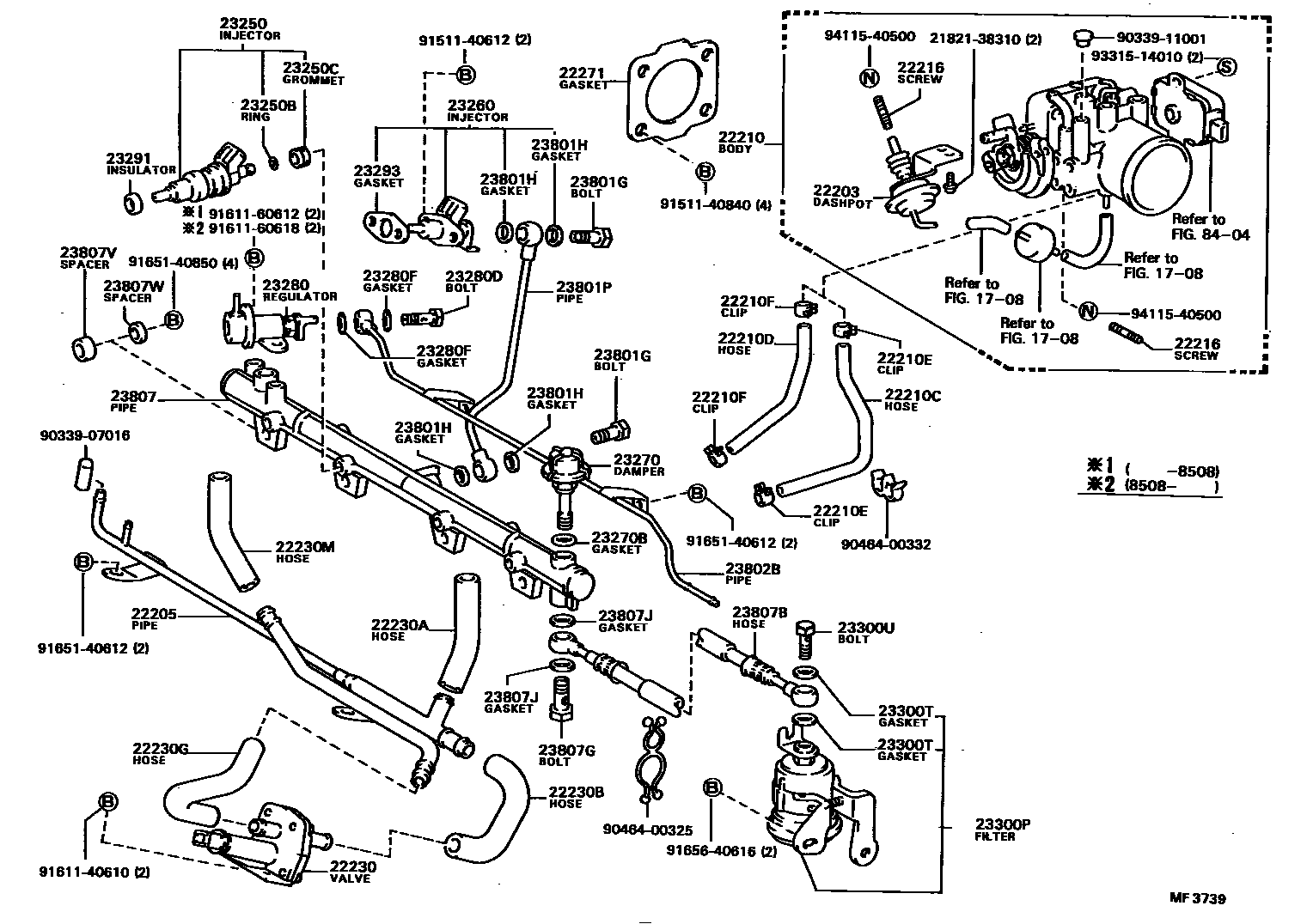 Toyota CAMRY 燃油喷射系统 EPC diagram — MF3739