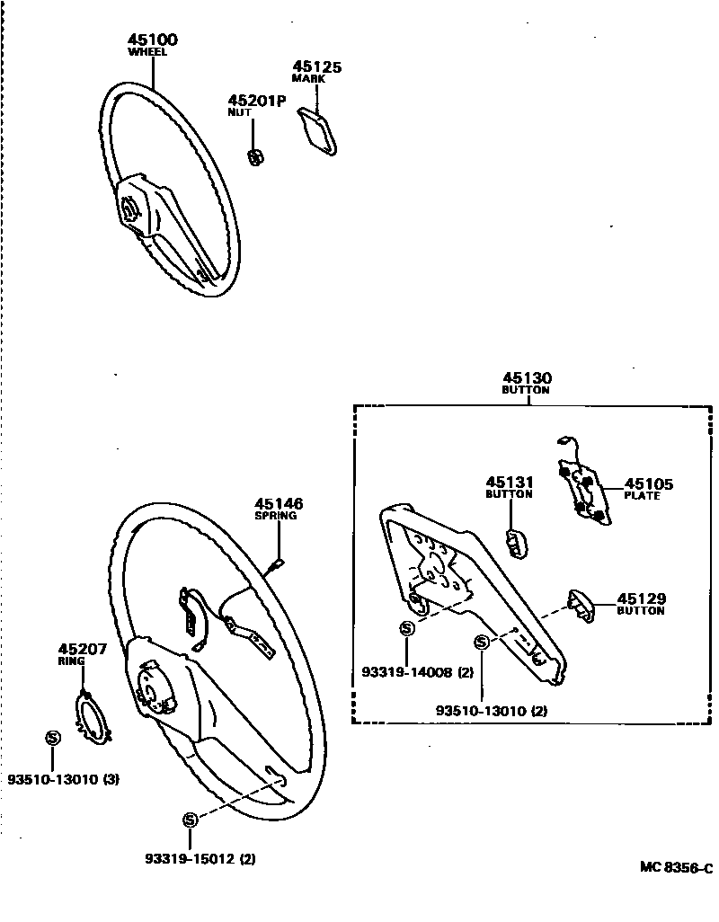 Toyota CAMRY Steering Wheel EPC diagram — MC8356C