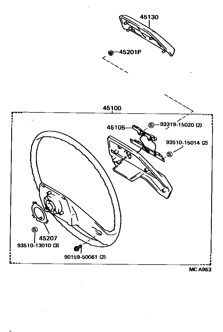 Toyota CAMRY Steering Wheel EPC diagram — MCA963