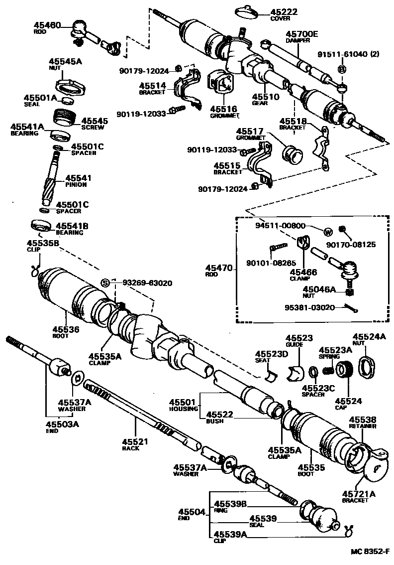 Toyota CAMRY 前转向齿轮和连杆 EPC diagram — MC8352F