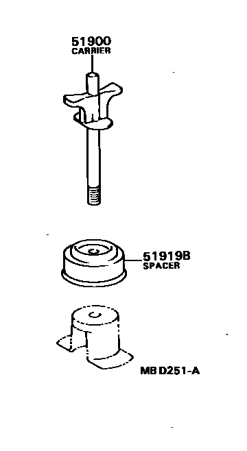 Toyota CAMRY Spare tire rack EPC diagram — MBD251A