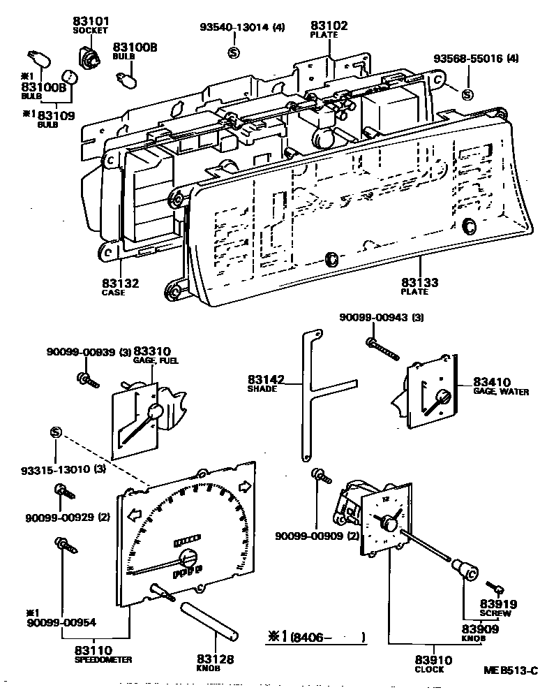 Toyota CAMRY 仪表 EPC diagram — MEB513C