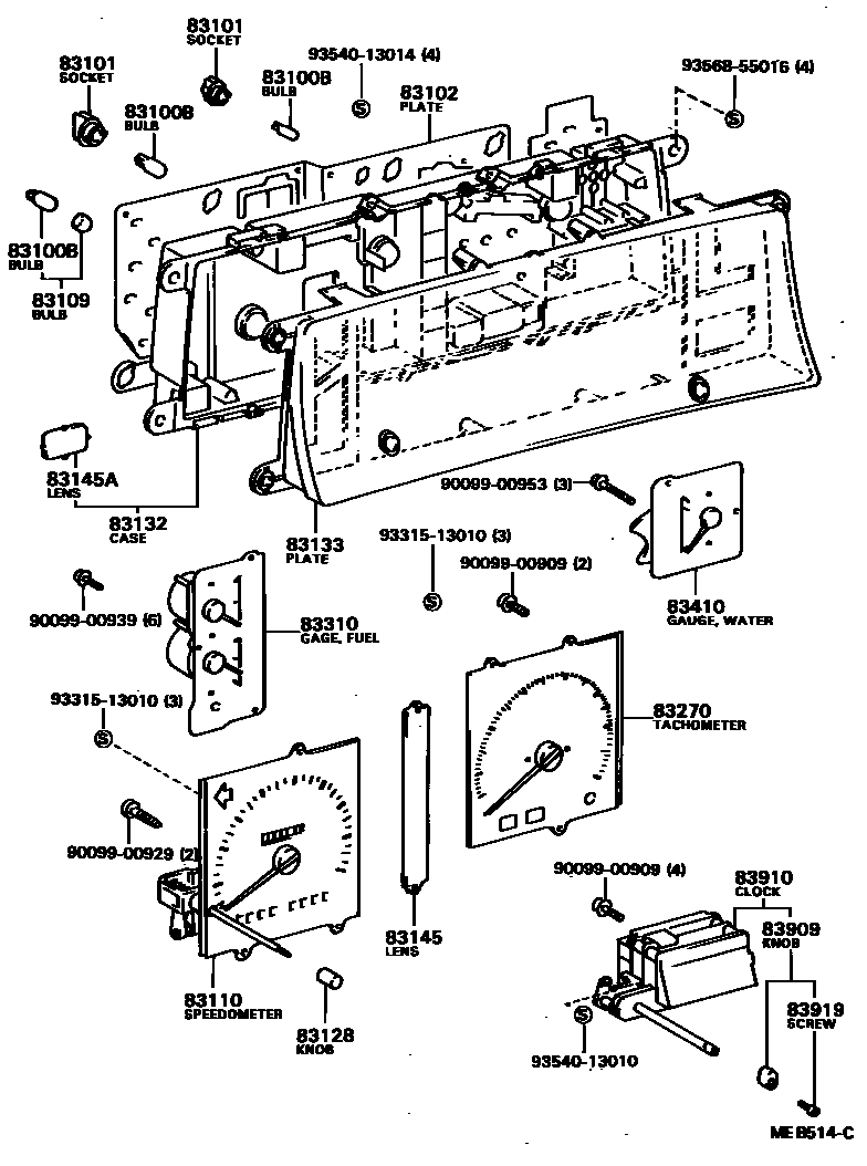 Toyota CAMRY 仪表 EPC diagram — MEB514C