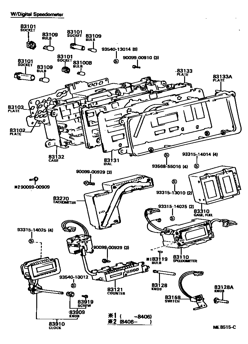 Toyota CAMRY 仪表 EPC diagram — MEB515C