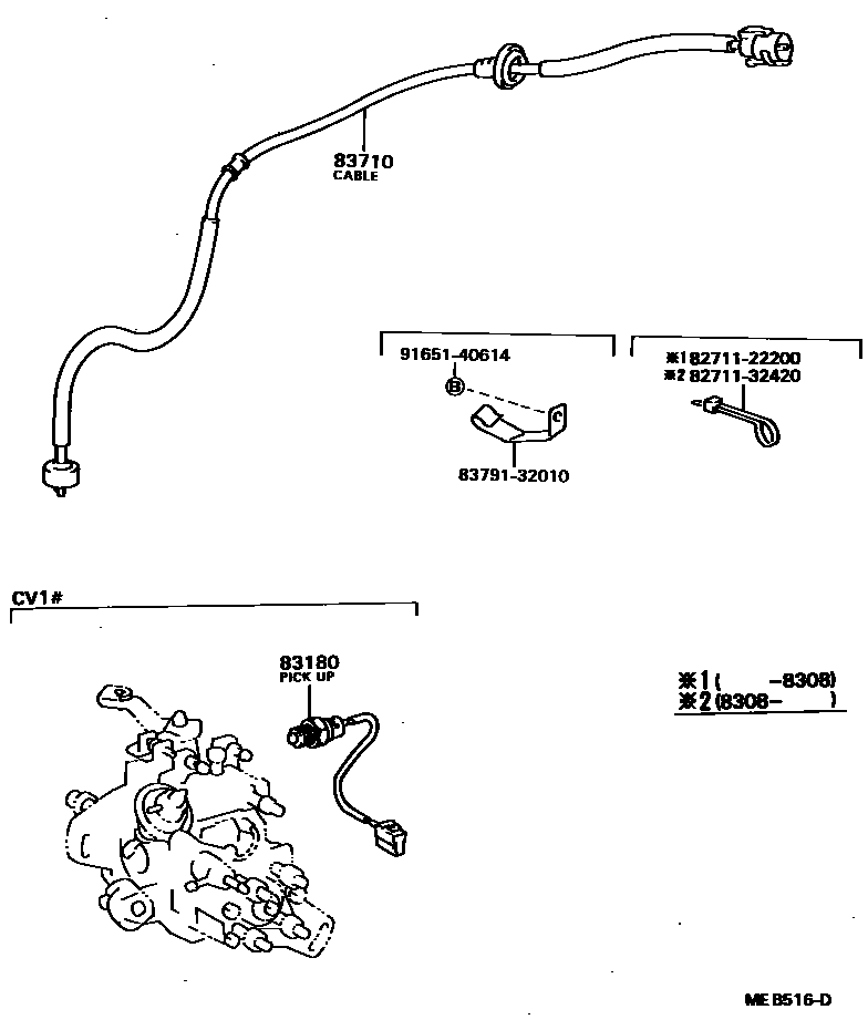 Toyota CAMRY 仪表 EPC diagram — MEB516D