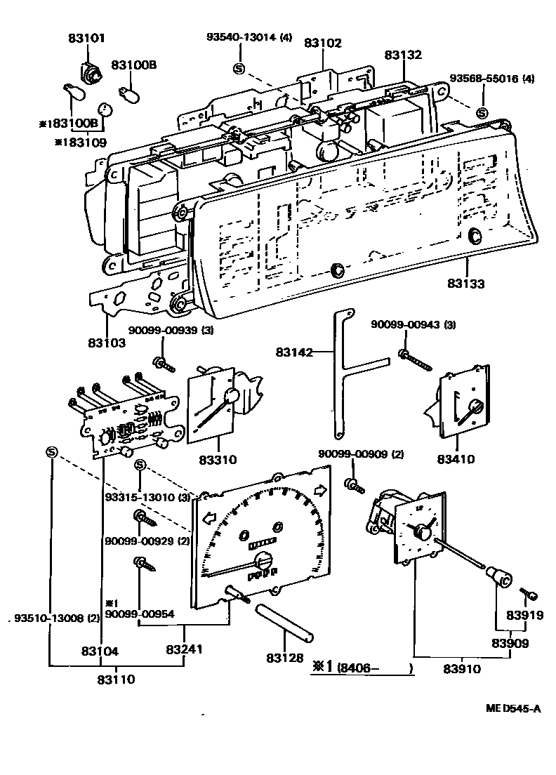 Toyota CAMRY 仪表 EPC diagram — MED545A