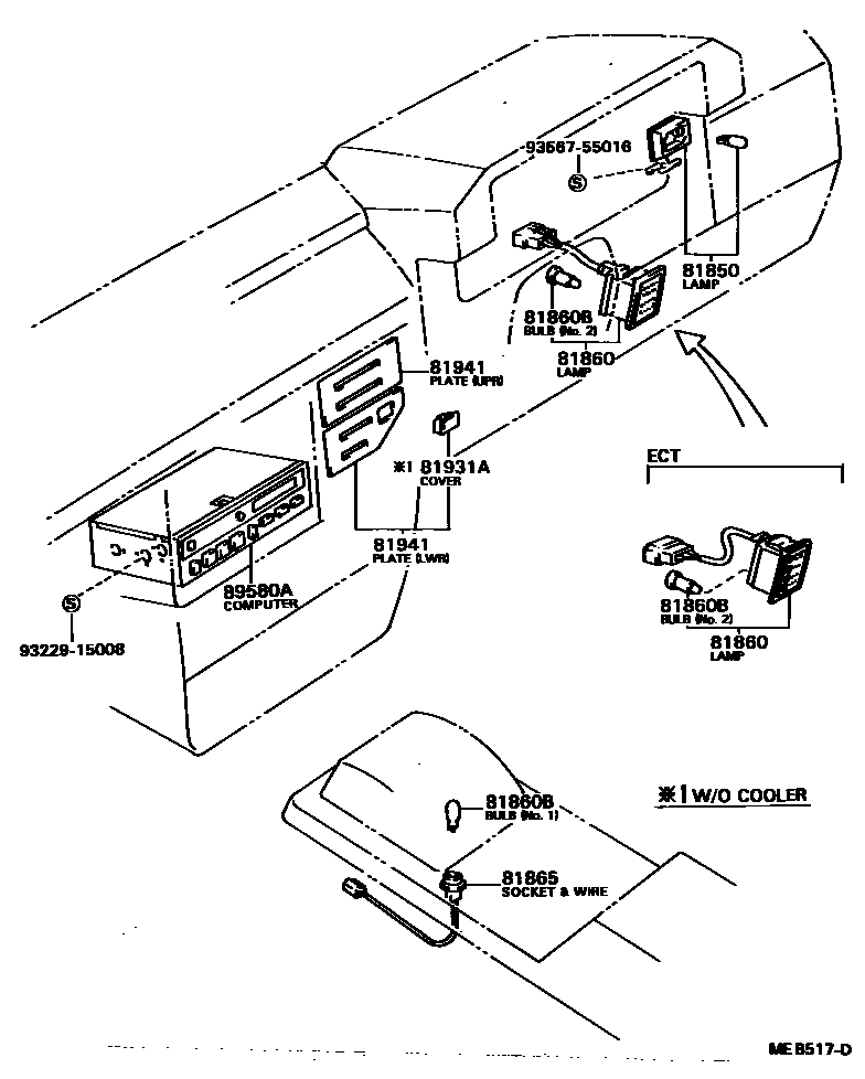 Toyota CAMRY indicator light EPC diagram — MEB517D