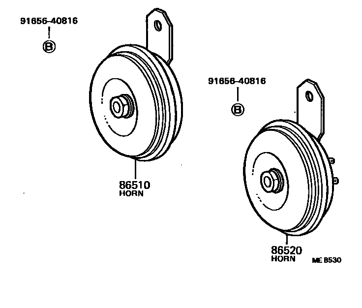 Toyota CAMRY 喇叭 EPC diagram — MEB530