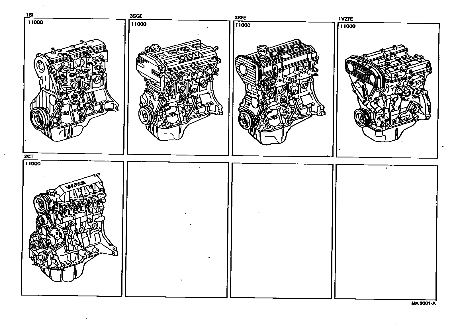Toyota CAMRY Partial Engine Assembly EPC diagram — MA9061A