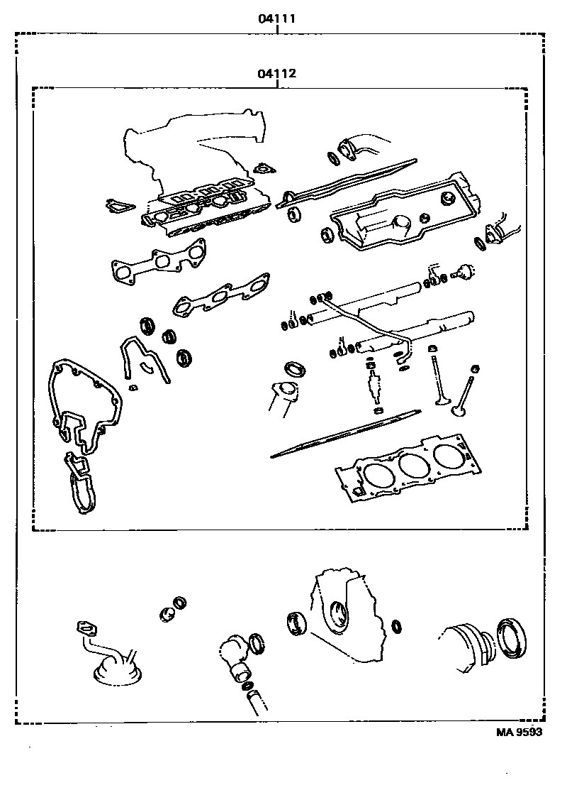 Toyota CAMRY Engine Overhaul Gasket Kit EPC diagram — MA9593