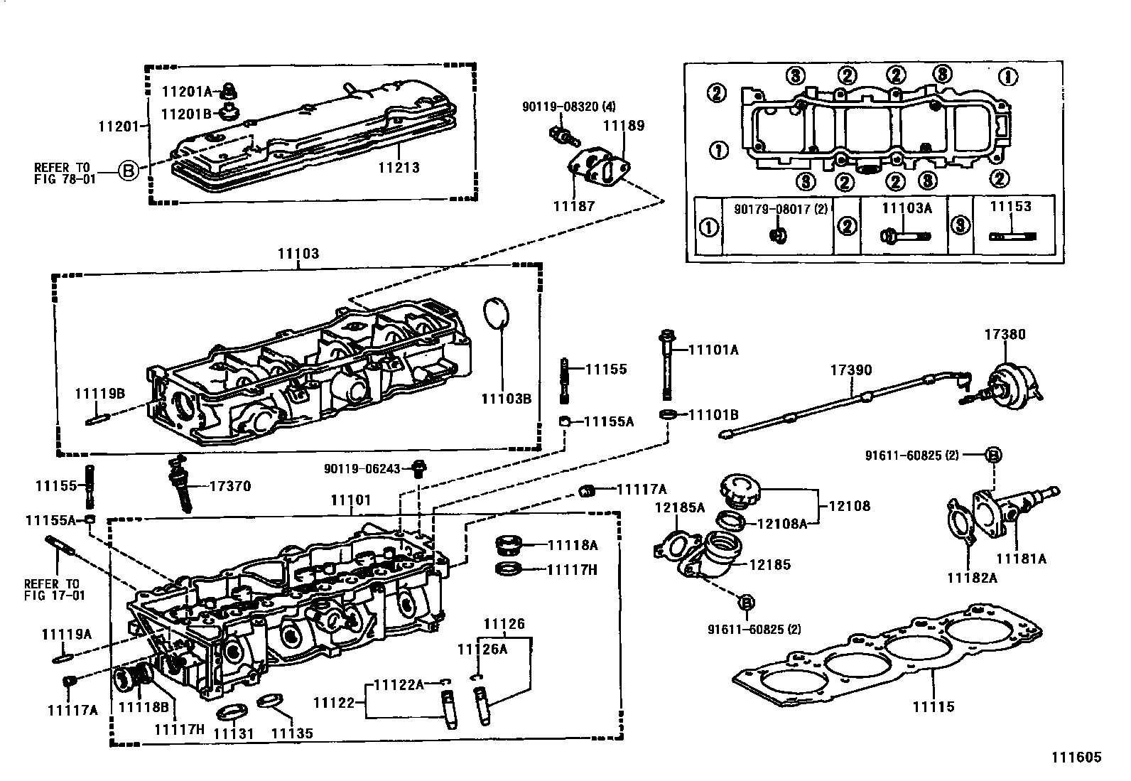 Toyota CAMRY Cylinder Head EPC diagram — 111605