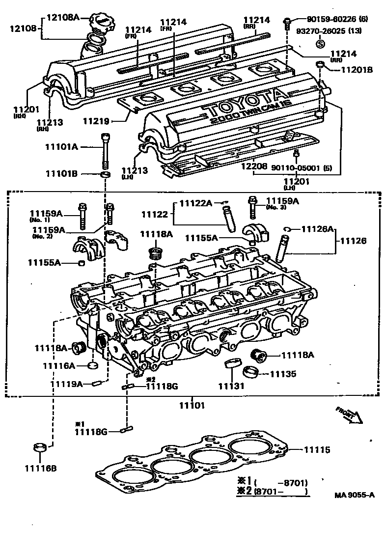 Toyota CAMRY Cylinder Head EPC diagram — MA9055A