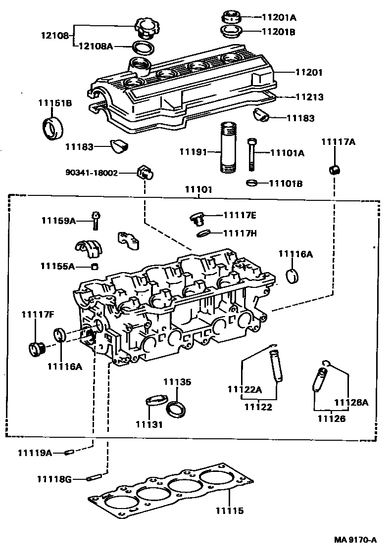 Toyota CAMRY Cylinder Head EPC diagram — MA9170A