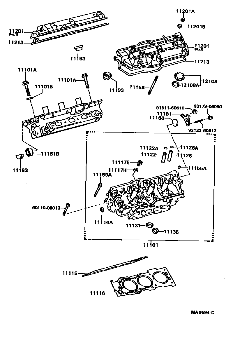 Toyota CAMRY Cylinder Head EPC diagram — MA9594C