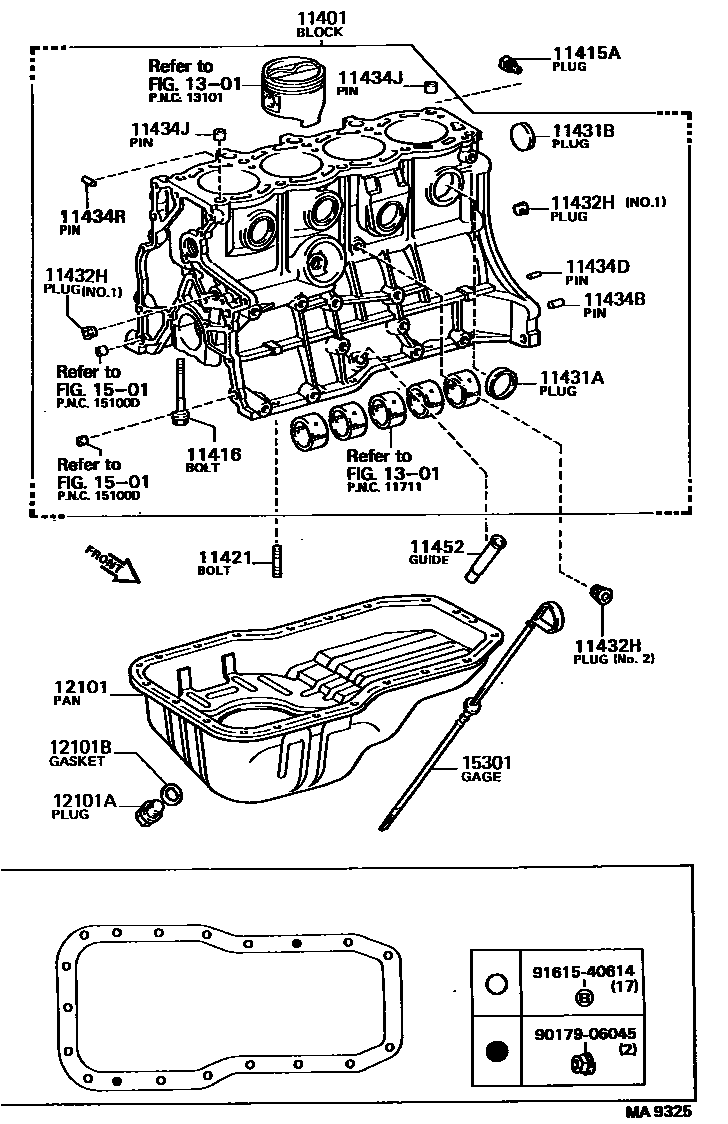 Toyota CAMRY Cylinder Block EPC diagram — MA9325