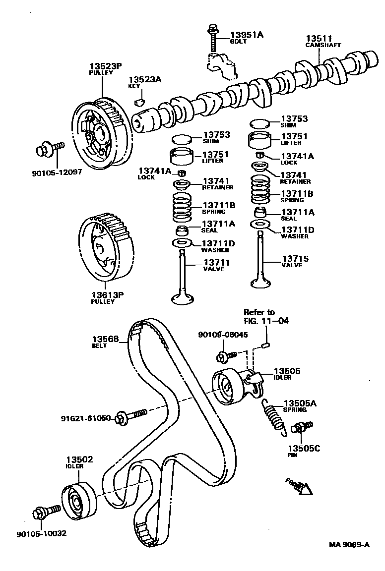 Toyota CAMRY Camshaft & Valve EPC diagram — MA9069A