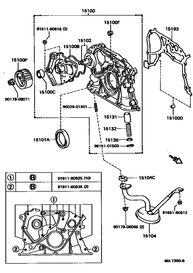 Toyota CAMRY Engine Oil Pump EPC diagram — MA7399B