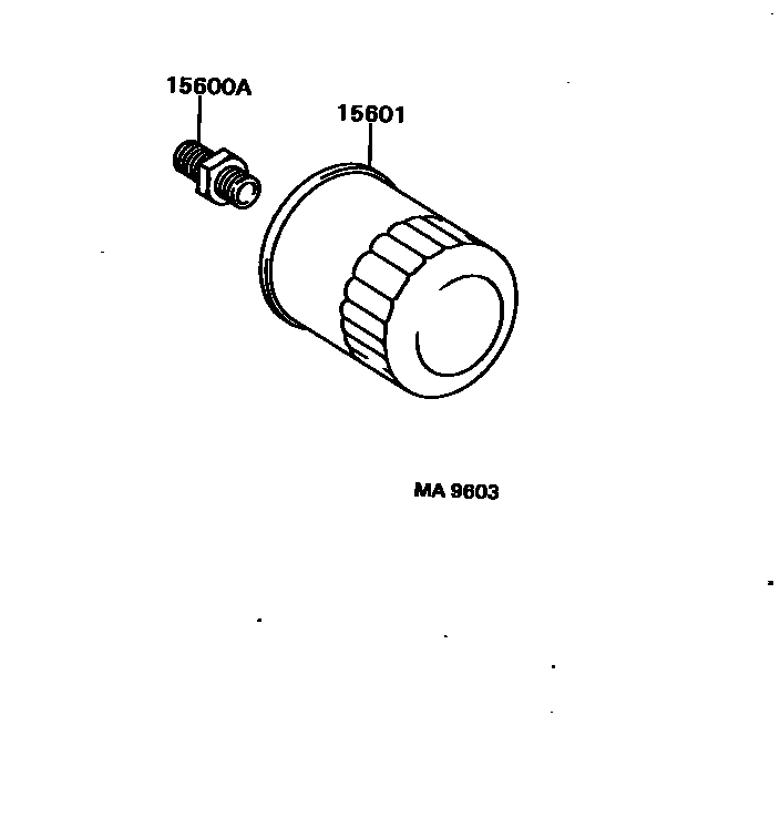 Toyota CAMRY Oil Filter EPC diagram — MA9603