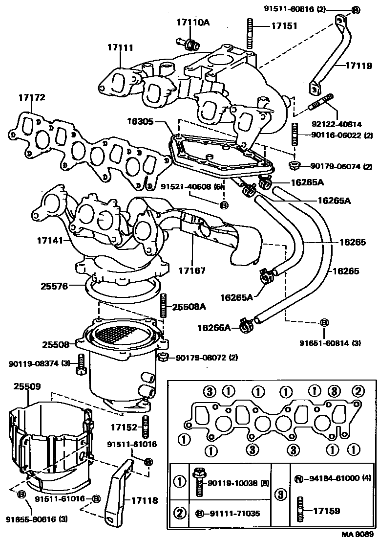 Toyota CAMRY Manifold EPC diagram — MA9089