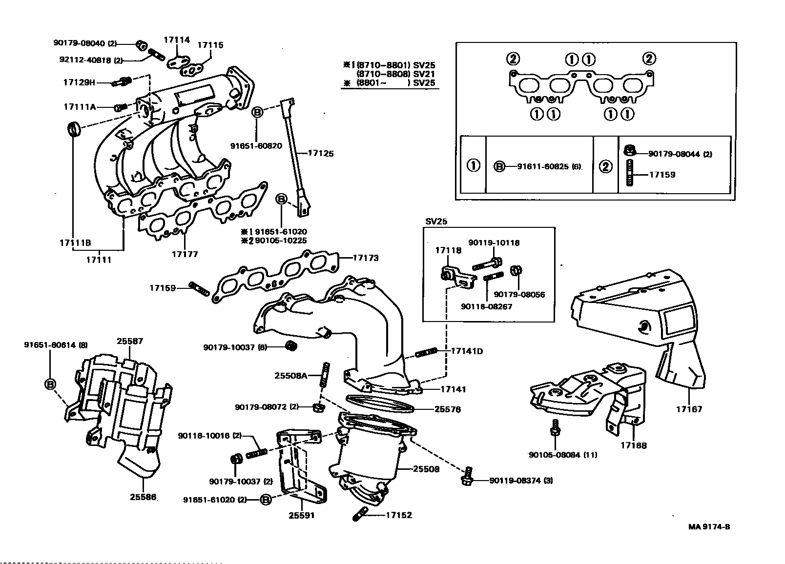 Toyota CAMRY Manifold EPC diagram — MA9174B