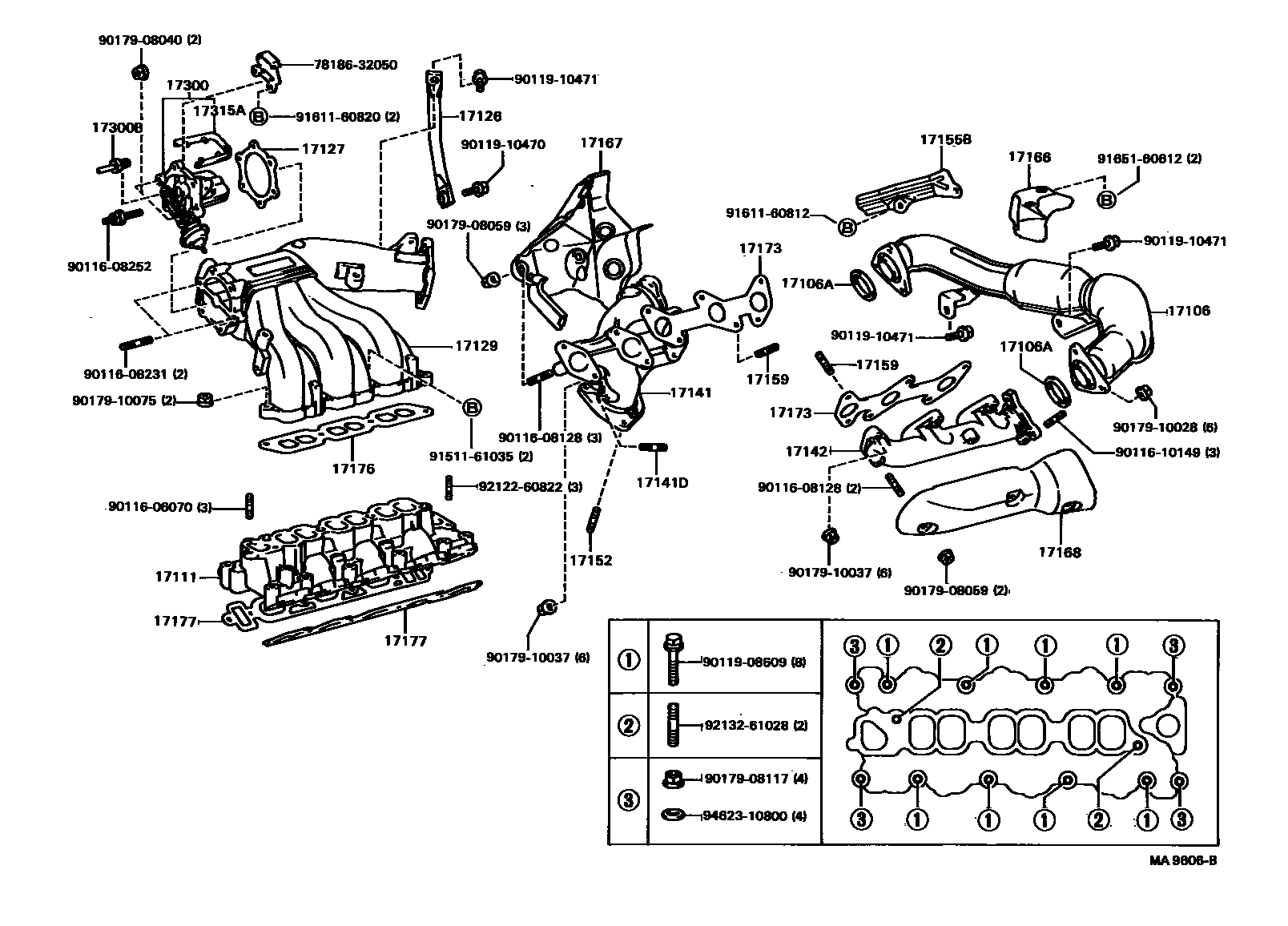 Toyota CAMRY Manifold EPC diagram — MA9606B