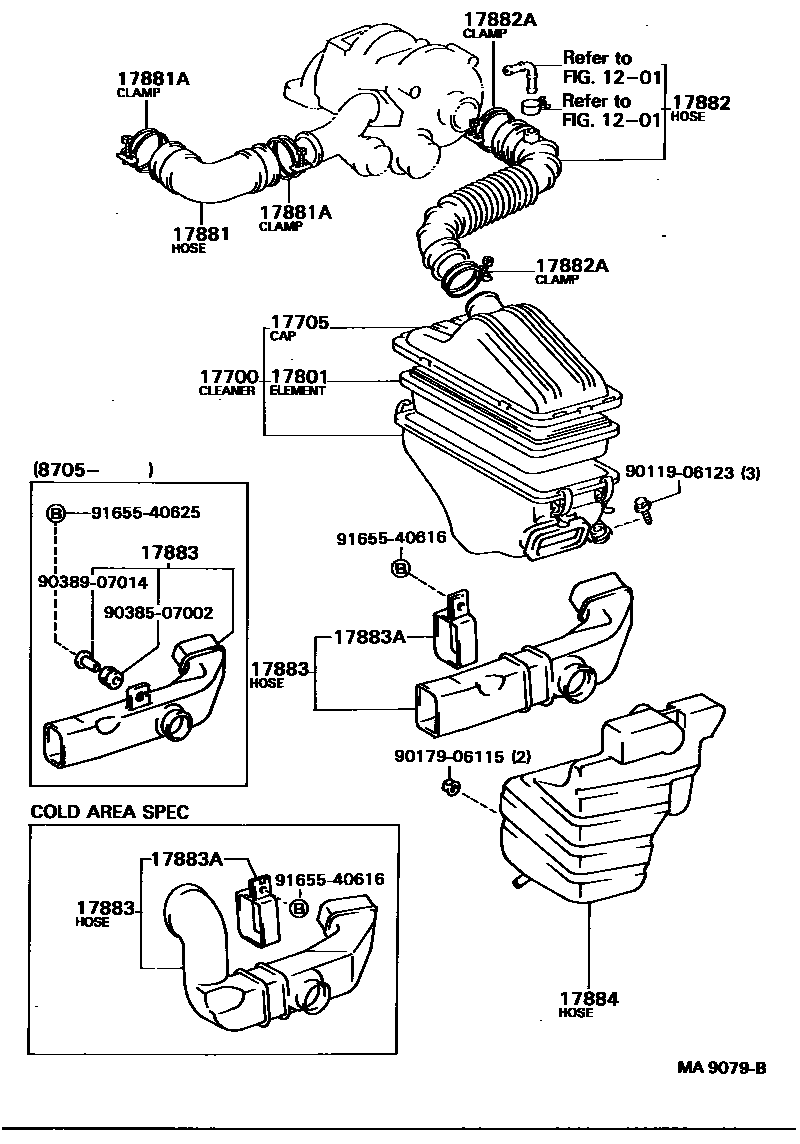 Toyota CAMRY Air Cleaner EPC diagram — MA9079B