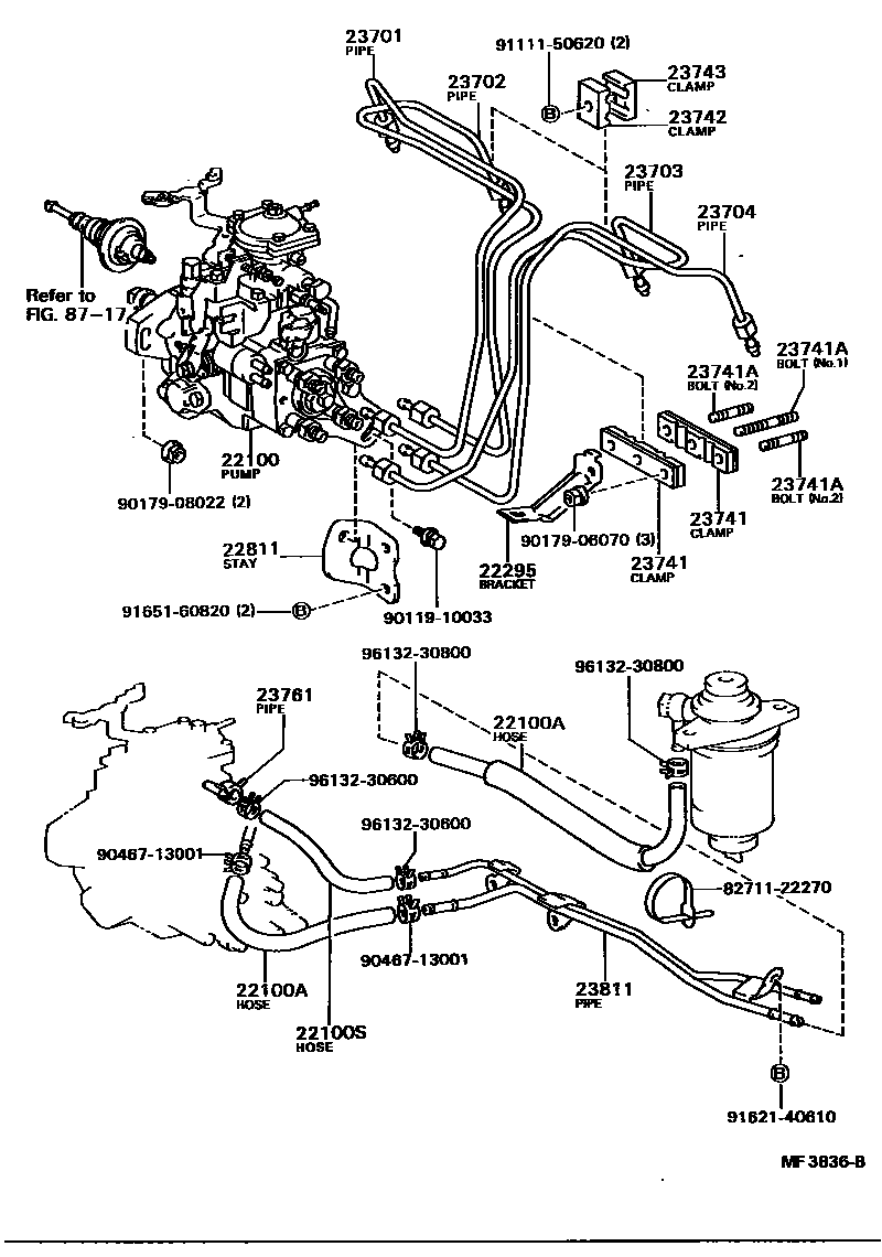 Toyota CAMRY 喷油泵总成 EPC diagram — MF3836B