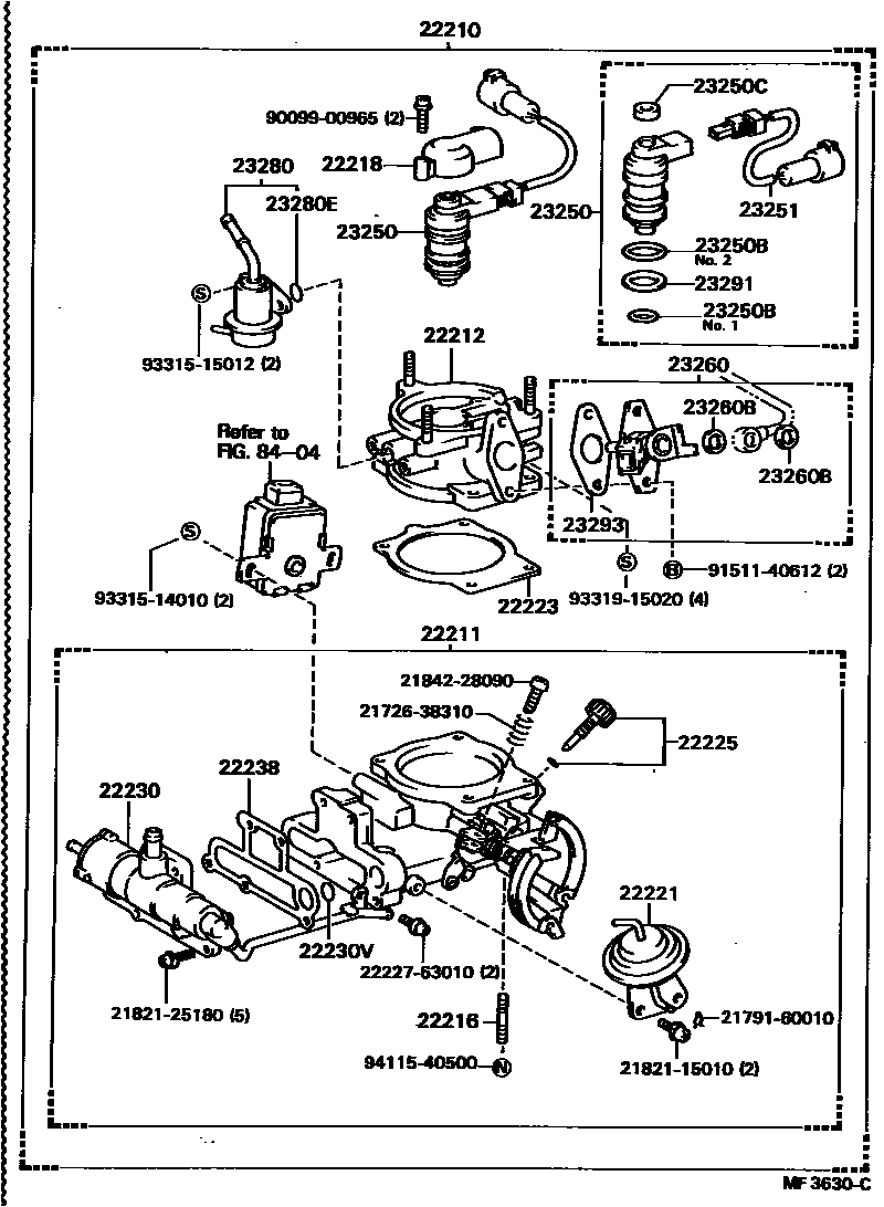 Toyota CAMRY 燃油喷射系统 EPC diagram — MF3630C