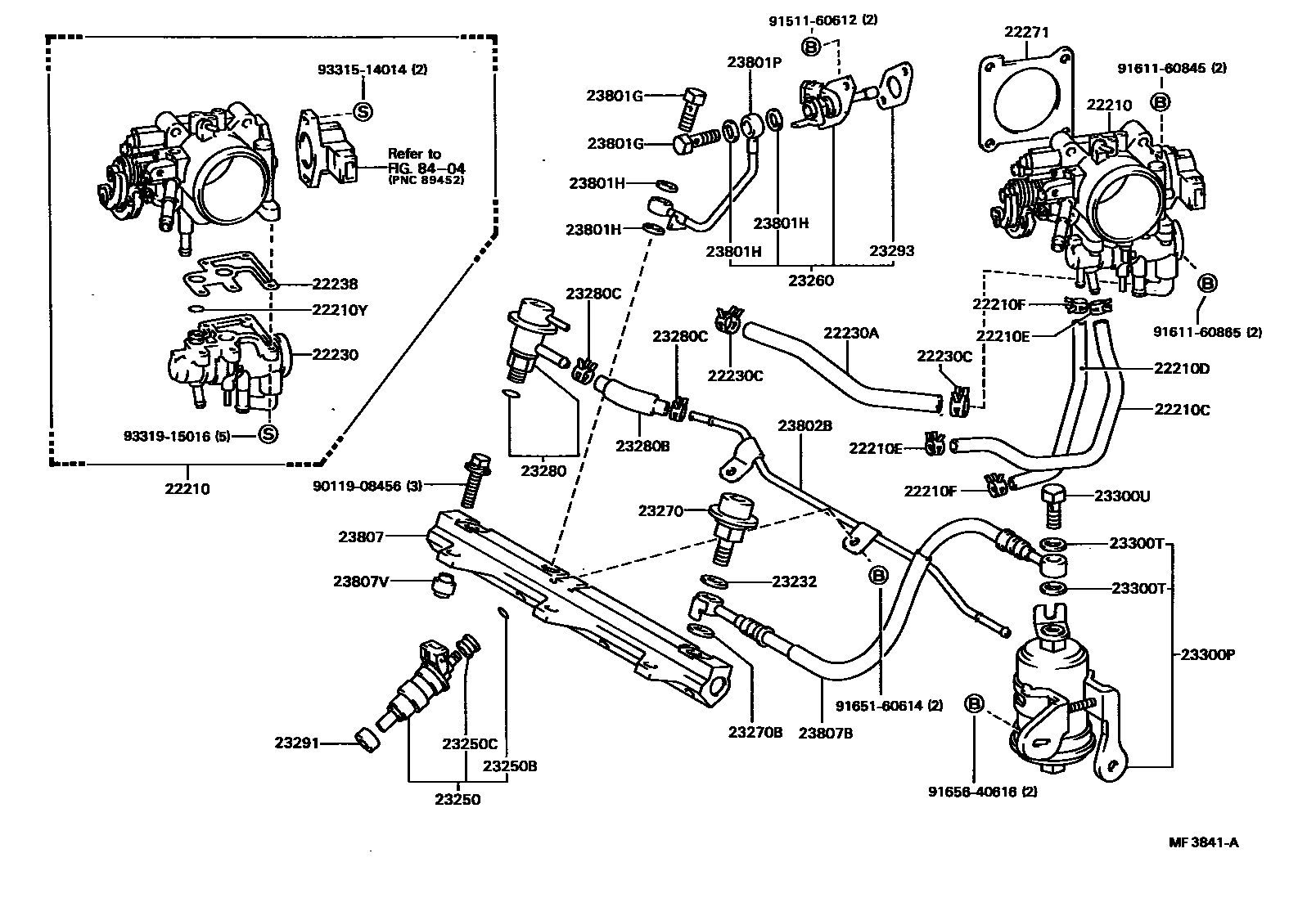 Toyota CAMRY 燃油喷射系统 EPC diagram — MF3841A