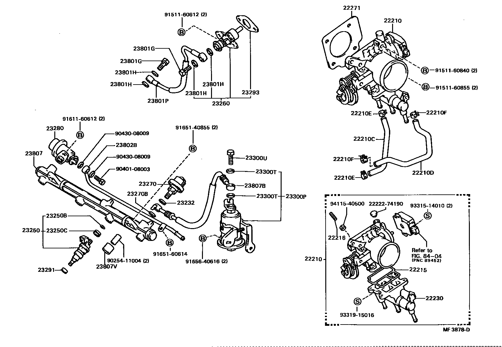 Toyota CAMRY 燃油喷射系统 EPC diagram — MF3878D