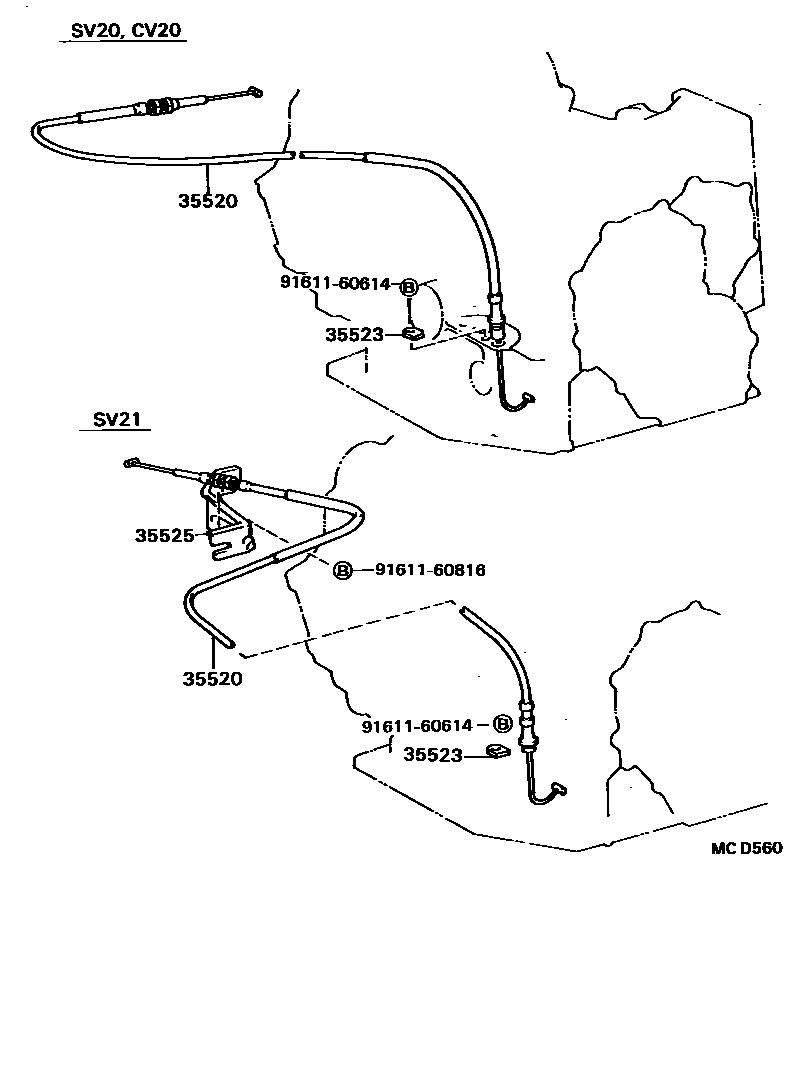 Toyota CAMRY 节气阀连杆和阀杆(ATM) EPC diagram — MCD560