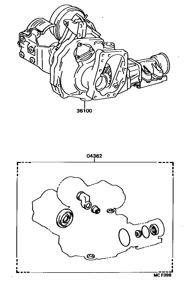 Toyota CAMRY Transfer Assembly & Gasket Kit EPC diagram — MCF398