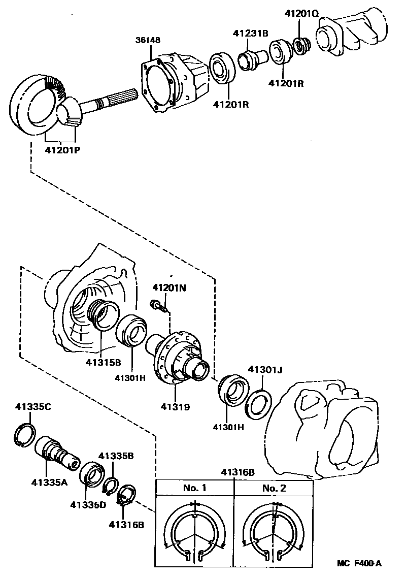 Toyota CAMRY Transfer Gear EPC diagram — MCF400A
