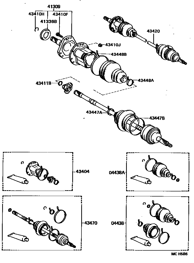 Toyota CAMRY Front Drive Shaft EPC diagram — MCH586