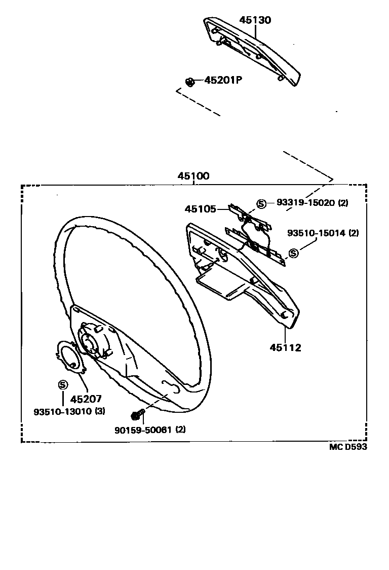 Toyota CAMRY Steering Wheel EPC diagram — MCD593