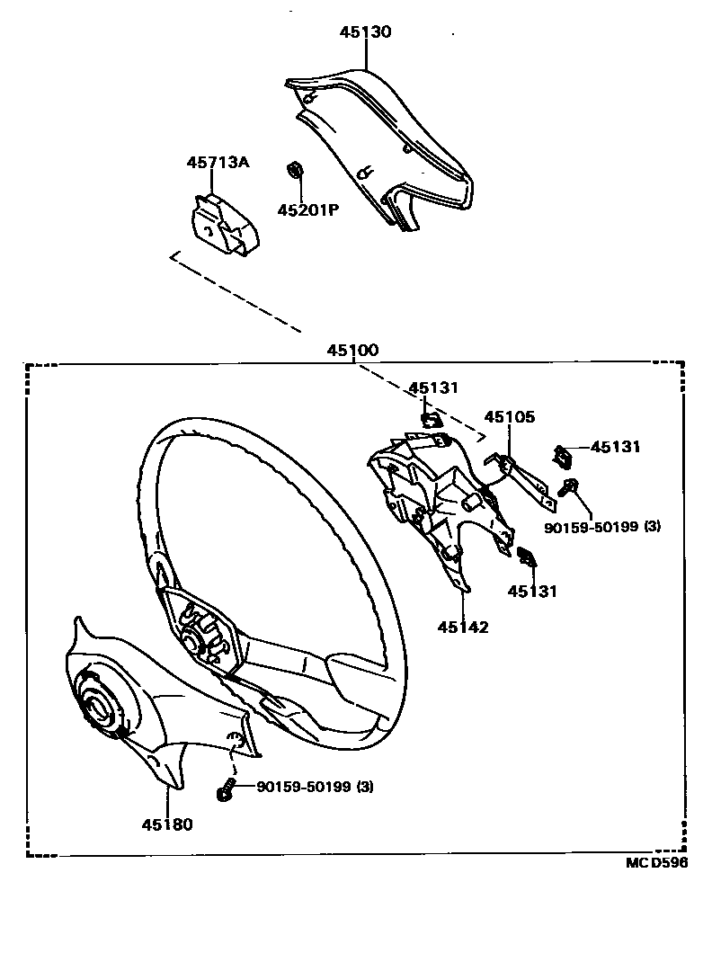 Toyota CAMRY Steering Wheel EPC diagram — MCD596
