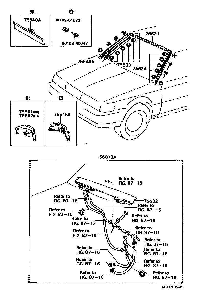 Toyota CAMRY 前防护条 EPC diagram — MBK995D