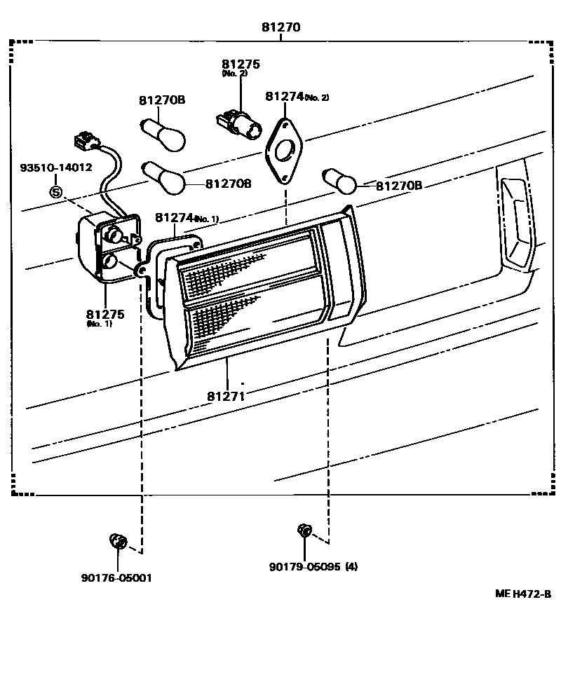 Toyota CAMRY 后牌照灯 EPC diagram — MEH472B