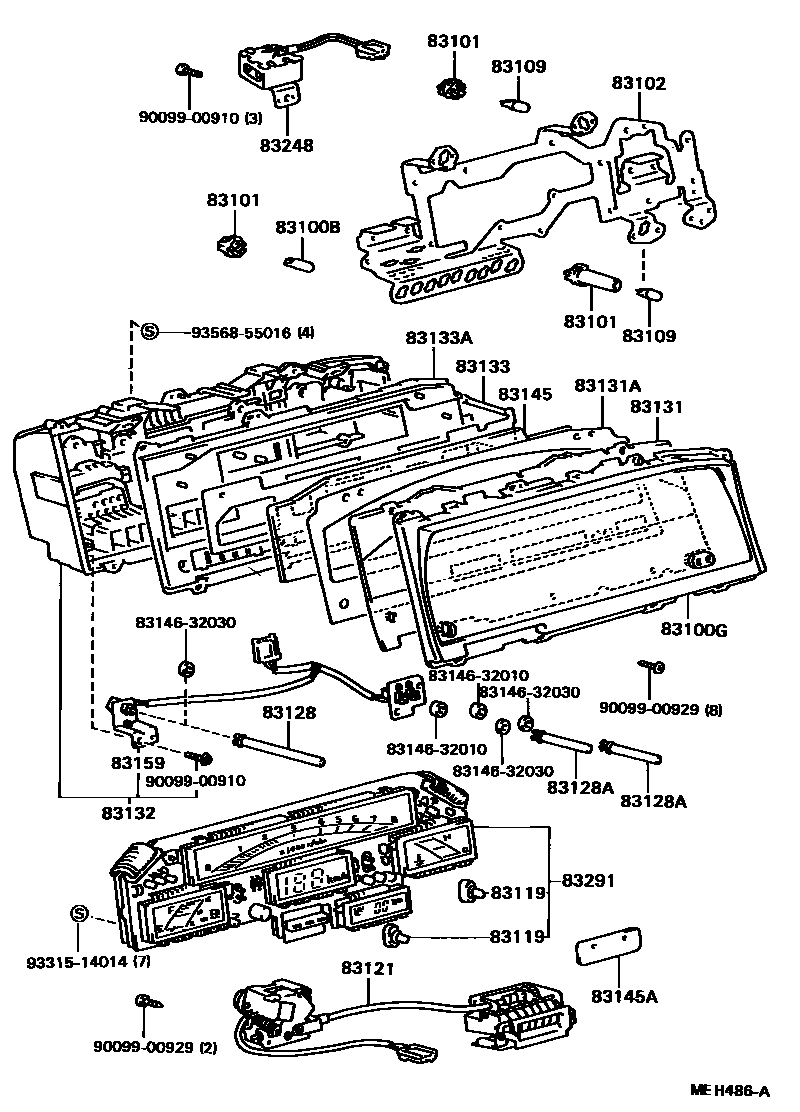Toyota CAMRY 仪表 EPC diagram — MEH486A
