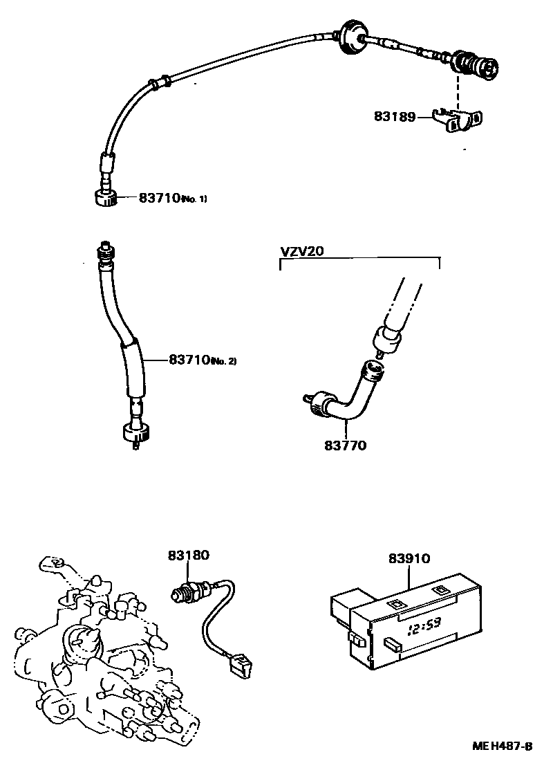 Toyota CAMRY 仪表 EPC diagram — MEH487B