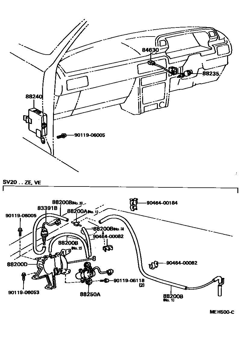 Toyota CAMRY 巡航控制(自动行驶) EPC diagram — MEH500C