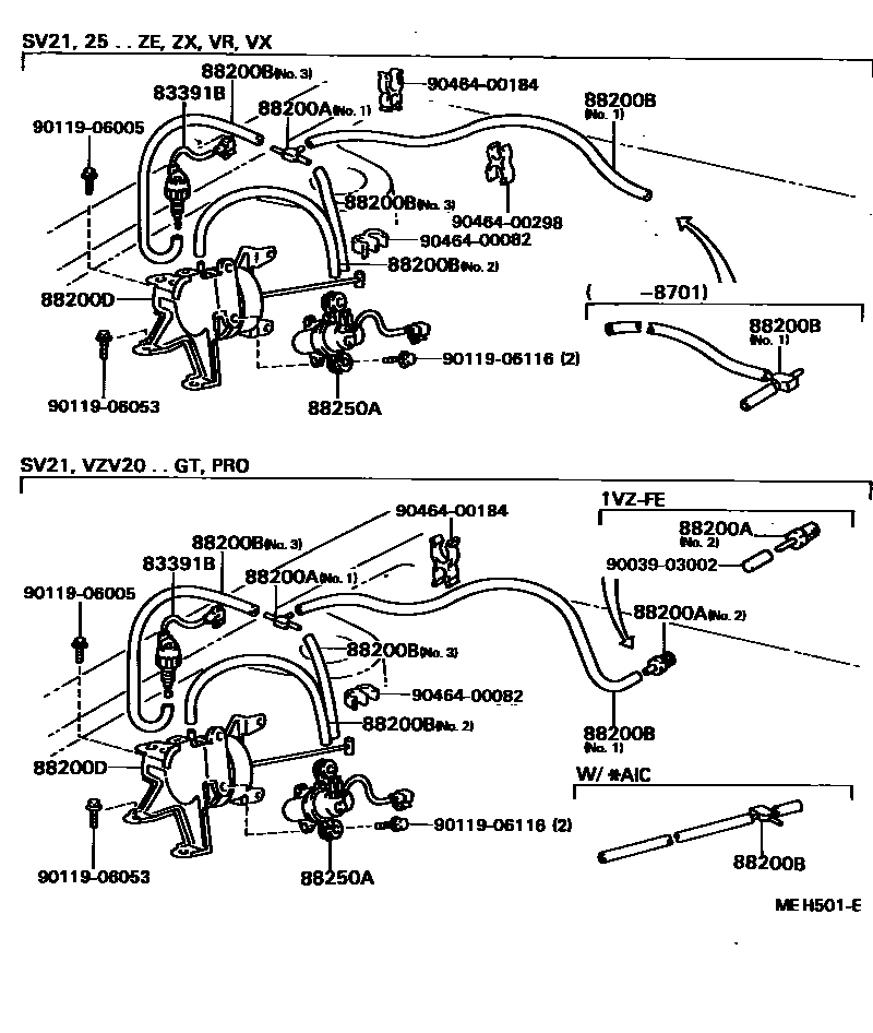 Toyota CAMRY 巡航控制(自动行驶) EPC diagram — MEH501E
