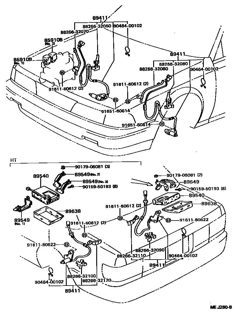 Toyota CAMRY ABS 和 VSC EPC diagram — MEJ280B